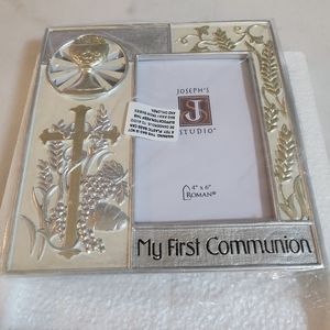 Joseph's Studio by Roman, Communion Collection, 8"H COMMUNION FRAME 4x6 SILVER